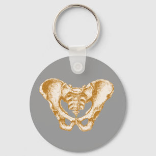 Male Pelvis Sepia Key Ring