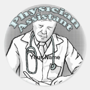 male Physician Assistant Classic Round Sticker
