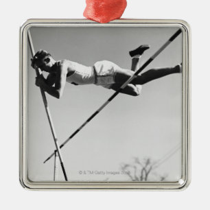 Male Pole Vaulter Metal Ornament