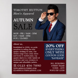Male Pose, Men's Clothing Store Advertising Poster