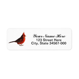 Male Red Cardinal Return Address Label