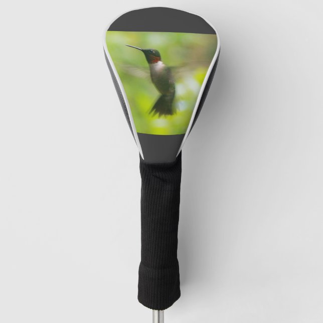 Male Ruby Throat Hummingbird Golf Head Cover (Front)