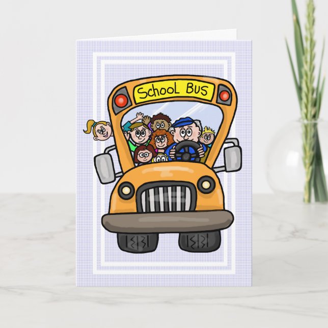 Male School Bus Driver Thank You Card (Front)