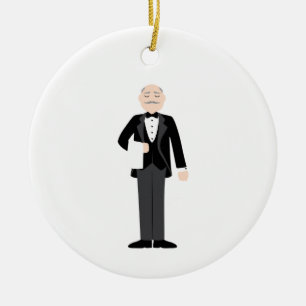 Male Server Ceramic Ornament