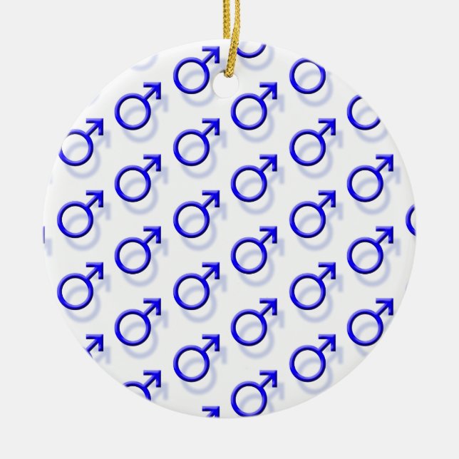 Male Sex-Symbol Ceramic Tree Decoration (Front)