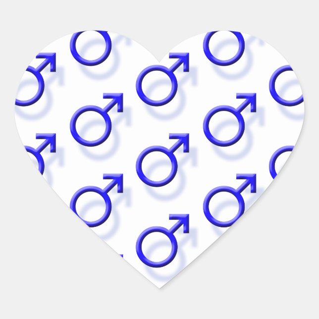 Male Sex-Symbol Heart Sticker (Front)
