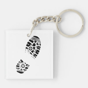 Male shoe print key ring