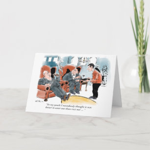 Male-Slanted Old Age Birthday Conversation card