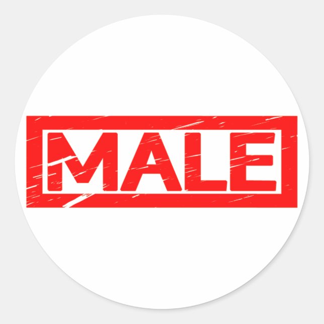 Male Stamp Classic Round Sticker (Front)