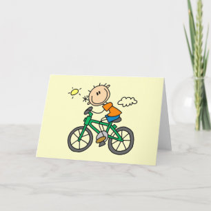 Male Stick Figure Bicyclist Tshirts and gifts Card