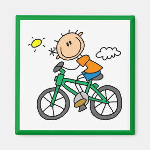 Male Stick Figure Bicyclist Tshirts and gifts Magnet