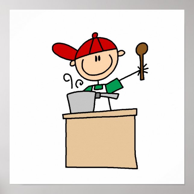 Male Stick Figure Cook Poster (Front)