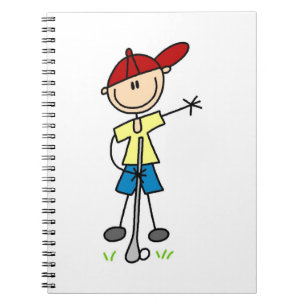 Male Stick Figure Golfer Notebook