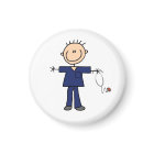 Male Stick Figure Nurse - Blue