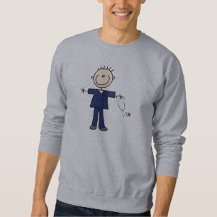 Male Stick Figure Nurse - Blue Sweatshirt