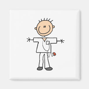 Male Stick Figure Nurse Magnet