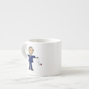 Male Stick Figure Nurse Medium Skin Espresso Cup