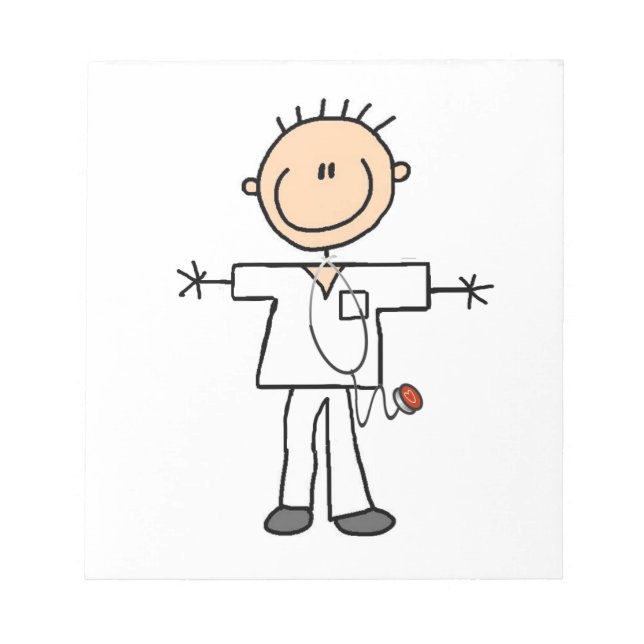 Male Stick Figure Nurse Notepad (Front)