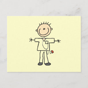 Male Stick Figure Nurse Postcard