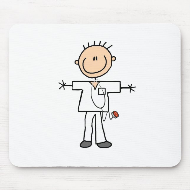 Male Stick Figure Nurse Tshirts and Gifts Mouse Pad (Front)