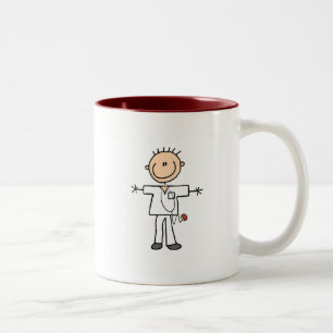 Male Stick Figure Nurse Tshirts and Gifts Two-Tone Coffee Mug