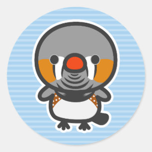 male Sunda zebra finch Classic Round Sticker