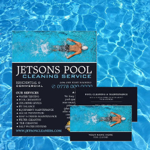 Male Swimmer, Swimming Pool Cleaner Business Card