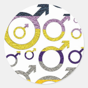 Male Symbol Pattern Classic Round Sticker
