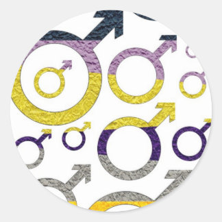 Male Symbol Pattern Classic Round Sticker