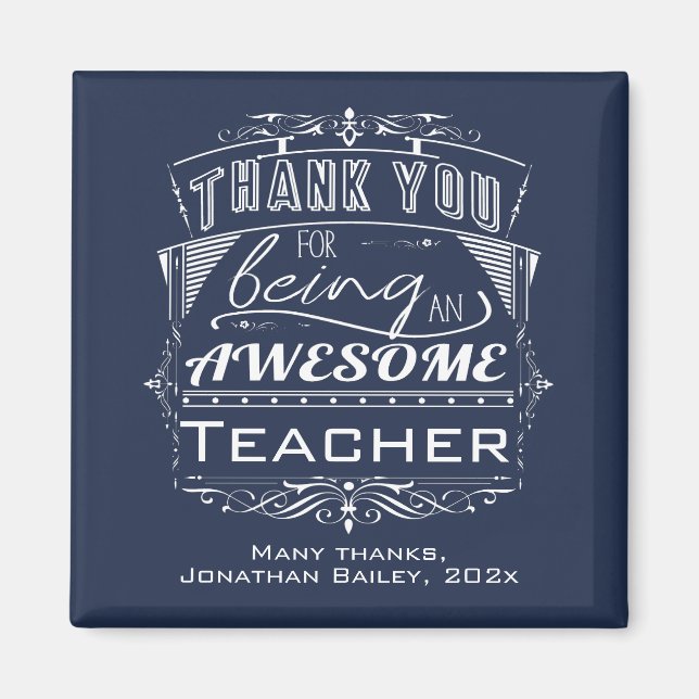 Male Teacher Appreciation Thank You Magnet (Front)
