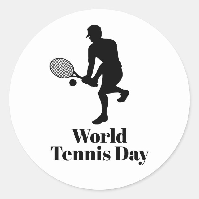 Male Tennis Player Silhouette Customise Stickers (Front)
