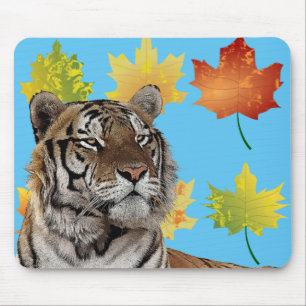 male tiger head animal wildlife art mouse pad