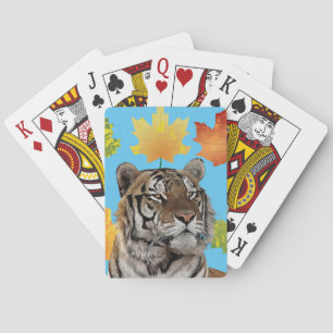 male tiger head animal wildlife art playing cards