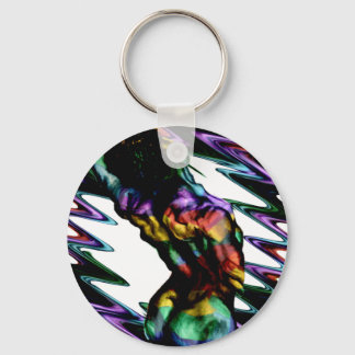 Male torso back Retro colours Key Ring