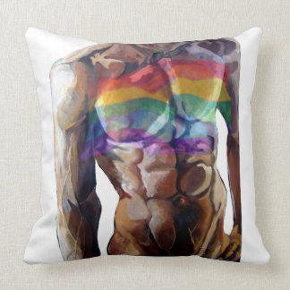 Male torso rainbow flag  cushion