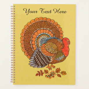 Male Turkey Fanned Tail Autumn Colours Feathers Planner