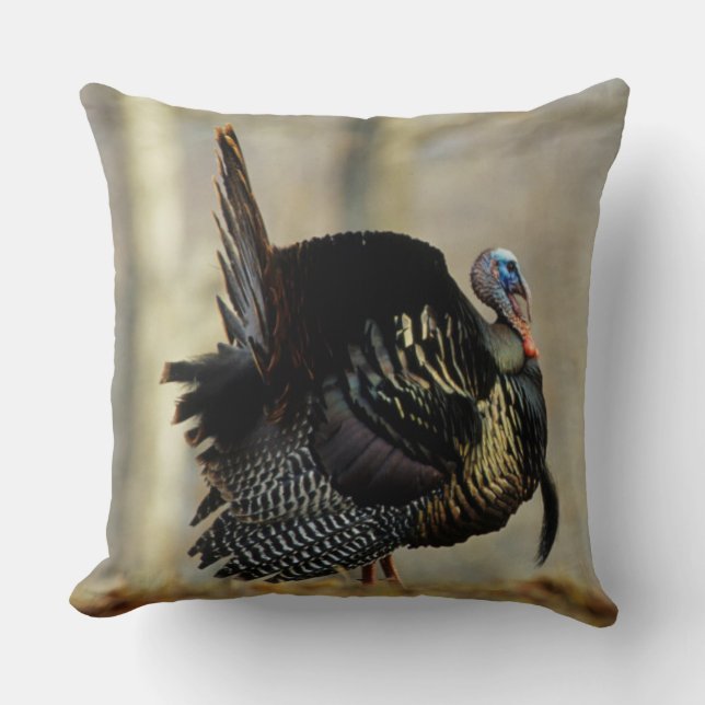 Male turkey strutting, Illinois Cushion (Front)