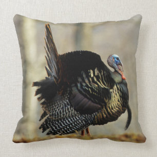 Male turkey strutting, Illinois Cushion