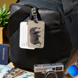MALE TUSKER ELEPHANT LUGGAGE TAG