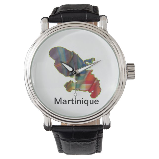 Male watch with map Martinique (Front)