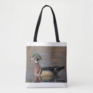 Male Wood Duck Frosted Glass Coffee Mug Tote Bag