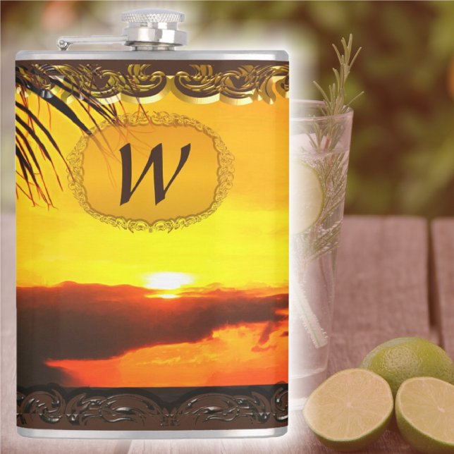 Malecon Sunset 2441 Hip Flask (Creator Uploaded)