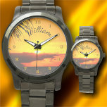 Malecon Sunset 2441 Watch<br><div class="desc">Painting "Malecon Sunset 2441" Collection
Personalise on the product page or click the "Customise" button for more design options. Design created from my painting "Malecon Sunset 2441" capturing a beautiful sunset on a beach boardwalk called the Malecon in Puerto Vallarta, Mexico. Matching products are available in this collection.</div>