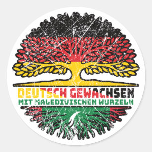 Malediven Maledivisch Deutsch Deutschland Baum Classic Round Sticker