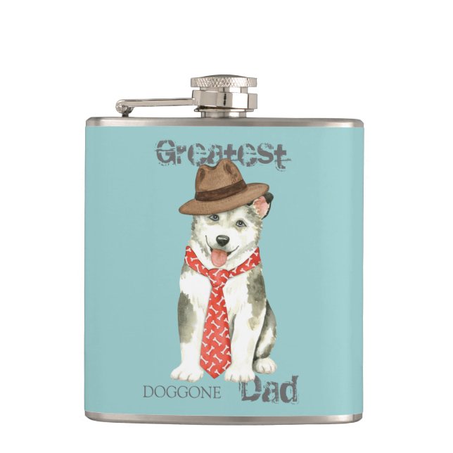 Malemute Dad Hip Flask (Front)