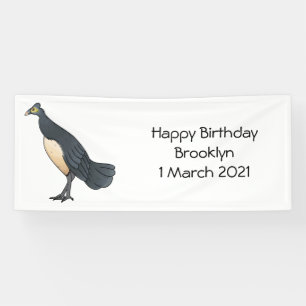 Maleo bird cartoon illustration banner