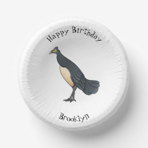 Maleo bird cartoon illustration paper plate