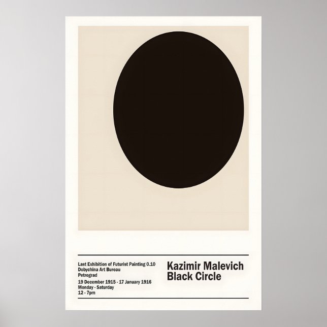 Malevich Black Circle Art Print Suprematism (Front)