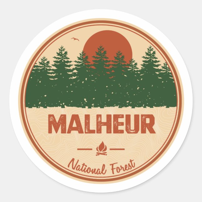 Malheur National Forest Classic Round Sticker (Front)