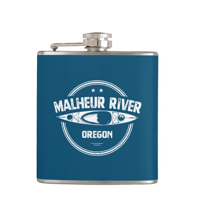 Malheur River Oregon Kayaking Hip Flask (Front)